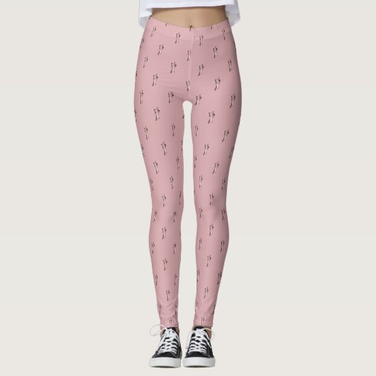 Roze balletschoen Herhaal Leggings (Voorkant)