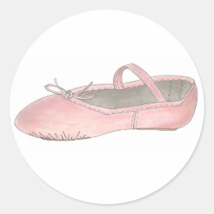 Roze balletschoen Slipper Ballerina Dance Class Ronde Sticker