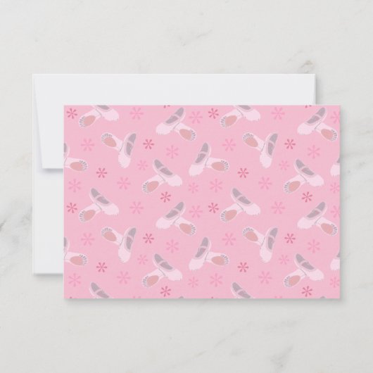 Roze balletschoenen, aangepast flatpanel bedankkaart (Achterkant)