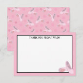 Roze balletschoenen, aangepast flatpanel bedankkaart (Voorkant / Achterkant)