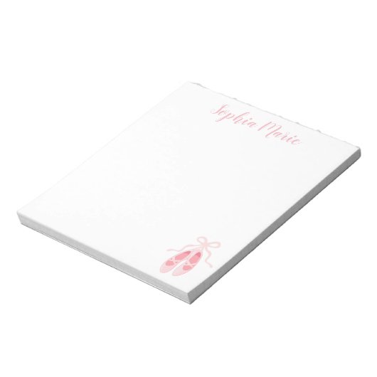 Roze balletschoenen Ballerina Girls Stationery Notitieblok (Linkerzijde)