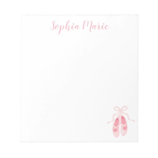 Roze balletschoenen Ballerina Girls Stationery Notitieblok (Voorkant)