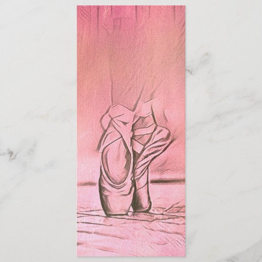 Roze balletschoenen Ballerina Menu (Voorkant)