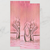 Roze balletschoenen Ballerina Menu (Voorkant / Achterkant)