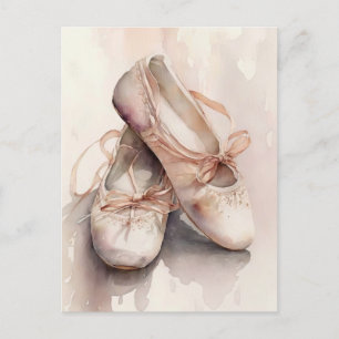 Roze balletschoenen Briefkaart
