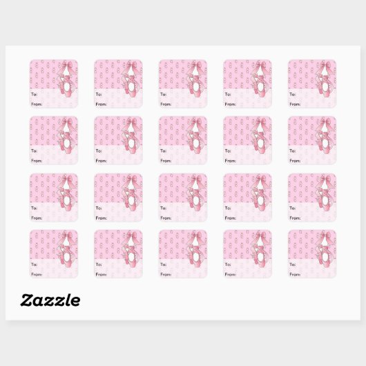 Roze balletschoenen cadeau Labels (Vel)