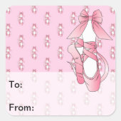 Roze balletschoenen cadeau Labels (Voorkant)