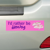 Roze balletschoenen dippers-ID in plaats van te da Bumpersticker (Op auto)