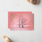 Roze balletschoenen Elegant Dancer Notitiekaartje (Voorkant / Achterkant in situ)