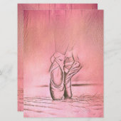 Roze balletschoenen Elegant Dancer Save The Date (Voorkant / Achterkant)