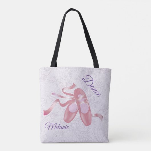 Roze balletschoenen op maat tote bag (Achterkant)