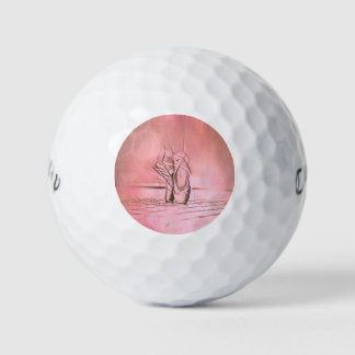 Roze Balletschoenen op Pointe Dancing Girl Golfballen