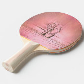Roze balletschoenen op Pointe Dancing Girl Tafeltennisbatje (Voorkant Gekanteld)