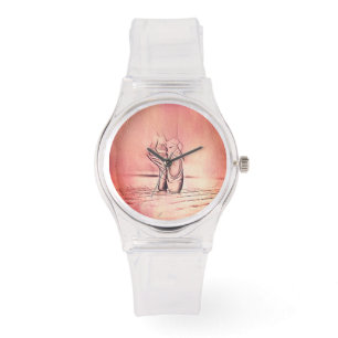 Roze balletschoenen op Pointe Horloge