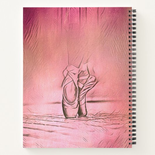 Roze balletschoenen op Pointe Notitieboek (Achterkant)