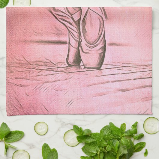 Roze balletschoenen op Pointe Theedoek (Gevouwen)