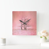 Roze balletschoenen op Pointe Vierkante Klok (Huis)