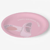 Roze balletschoenen op roze, gepersonaliseerde par papieren bordje (Gekanteld)