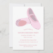 Roze balletschoenen op White Custom Birthday Party Kaart (Voorkant)