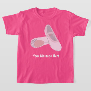 Roze balletschoenen Persoonlijk bericht T-shirt