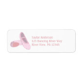 Roze balletschoenen Retouradres Etiket (Voorkant)
