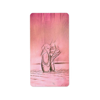 Roze balletschoenen Retouradreslabel Etiket