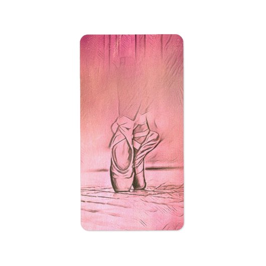 Roze balletschoenen Retouradreslabel Etiket (Voorkant)
