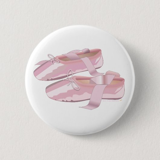 Roze balletschoenen ronde button 5,7 cm (Voorkant)