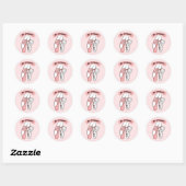 Roze balletschoenen ronde sticker (Vel)