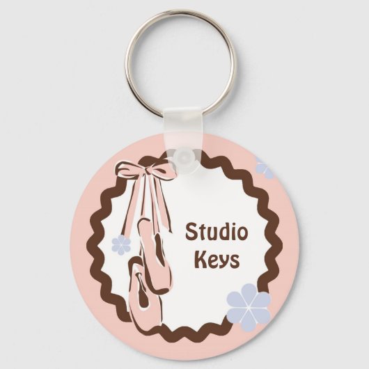 Roze balletschoenen sleutelhanger (Voorkant)