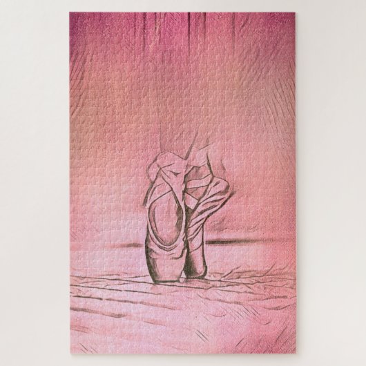 Roze balletschoenen verfijnd Ballerina Legpuzzel (Verticaal)