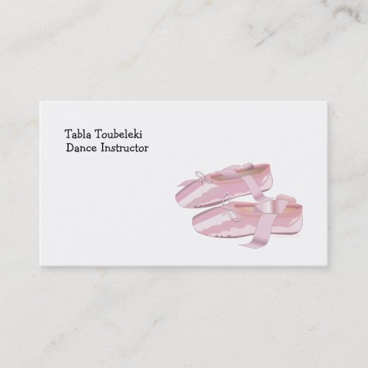 Roze balletschoenen visitekaartje (Voorkant)