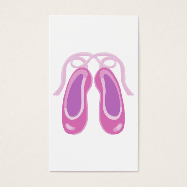 Roze balletschoenen visitekaartje (Voorkant)