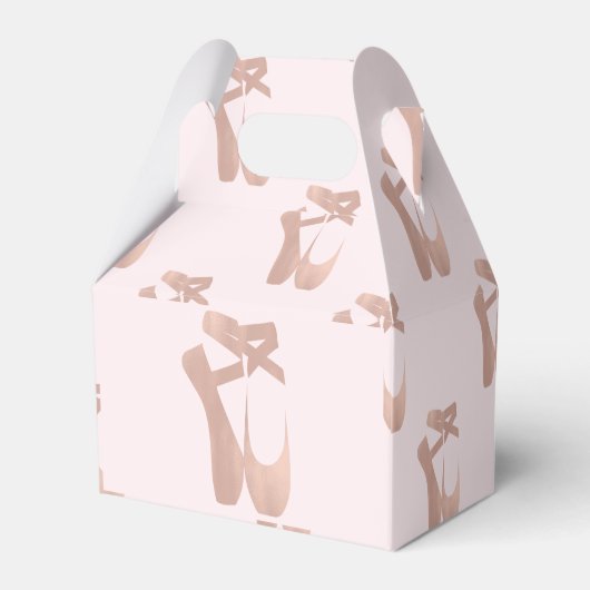 Roze Balletschoentjes Ballerina Roos Gold Party Bedankdoosjes (Achterkant)