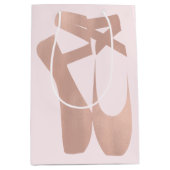 Roze Balletschoentjes Ballerina Roos Gold Party Medium Cadeauzakje (Voorkant)