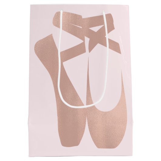 Roze Balletschoentjes Ballerina Roos Gold Party Medium Cadeauzakje (Achterkant)