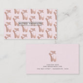 Roze Balletschoentjes Ballerina Roos Gouden Dans Visitekaartje (Voorkant / Achterkant)