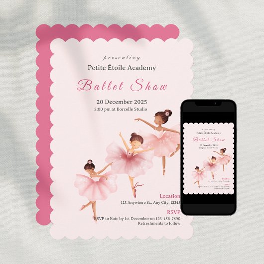 Roze Balletschool Kinderen Dansshow  Kaart