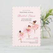 Roze Balletschool Kinderen Dansshow  Kaart (Staand voorkant)