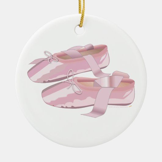 Roze balletschotels Sjabloon voor versiering Keramisch Ornament (Voorkant)