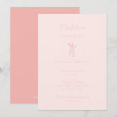 roze balletschuifbalken - Birthday Uitnodigen Kaart (Voorkant / Achterkant)