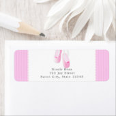 Roze balletslippers partijgebonden invitatielabels etiket (Insitu)