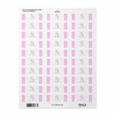 Roze balletslippers partijgebonden invitatielabels etiket (Full Sheet)