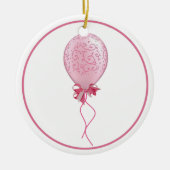 Roze ballon 2 keramisch ornament (Voorkant)