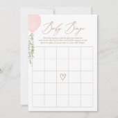 Roze ballon Baby shower Bingo Game Kaart (Voorkant)