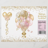 Roze ballon Baby shower Chip Bag Wrappers Flyer (Voorkant)
