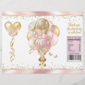 Roze ballon Baby shower Chip Bag Wrappers Flyer (Voorkant)