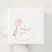 Roze ballon Baby shower Dank u Bedankjes Labels (In situ)