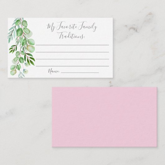 Roze ballon Baby shower familietradities Informatiekaartje (Voorkant / Achterkant)