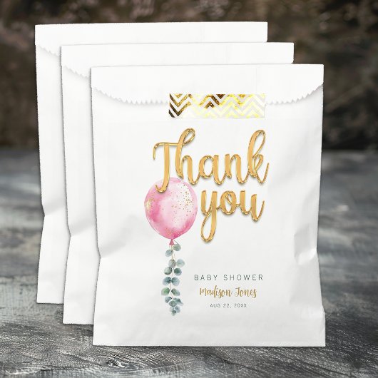 Roze Ballon Baby shower Favoriet Bag Bedankzakje